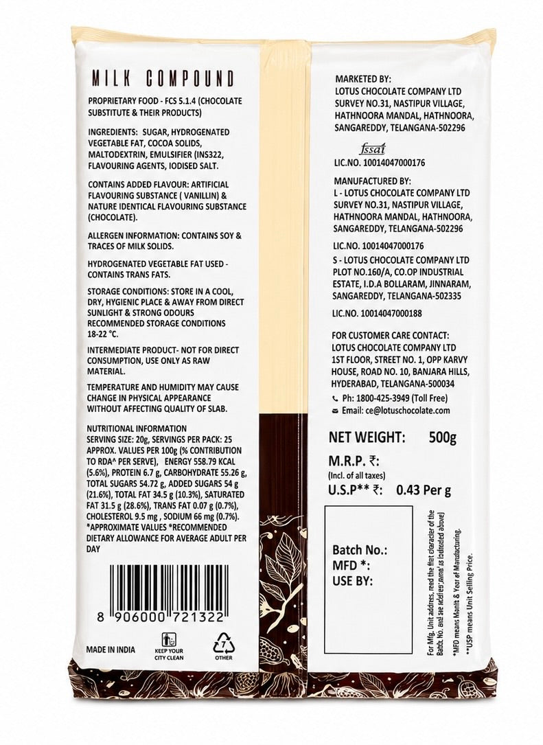 LOTUS Milk Compound Chocolate 500g